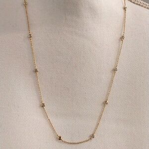 Banana Republic goldtone and crystal long necklace New